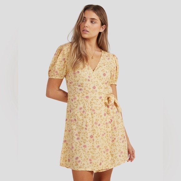 Billabong Sunlit Floral Mini Wrap Dress - Picture 11 of 14